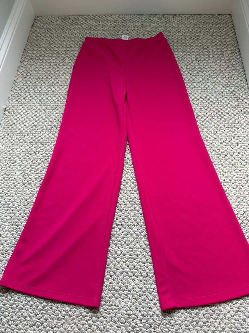 SHEIN Wide-Leg Ponte Pants in Bright Pink